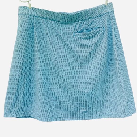 Peter Millar Blue Polka Dot Golf Skort Size M Built-In Shorts UPF 50+ Wicking Pe - Picture 4 of 6